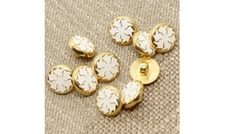 6 Boutons / 12MM / Blanc "Hélice"