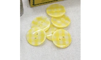 6 boutons / 18MM / Jaune Vichy