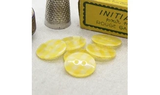 6 boutons / 18MM / Jaune Vichy