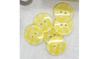 6 boutons / 18MM / Jaune Vichy