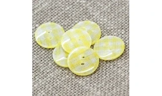 6 boutons / 18MM / Jaune Vichy