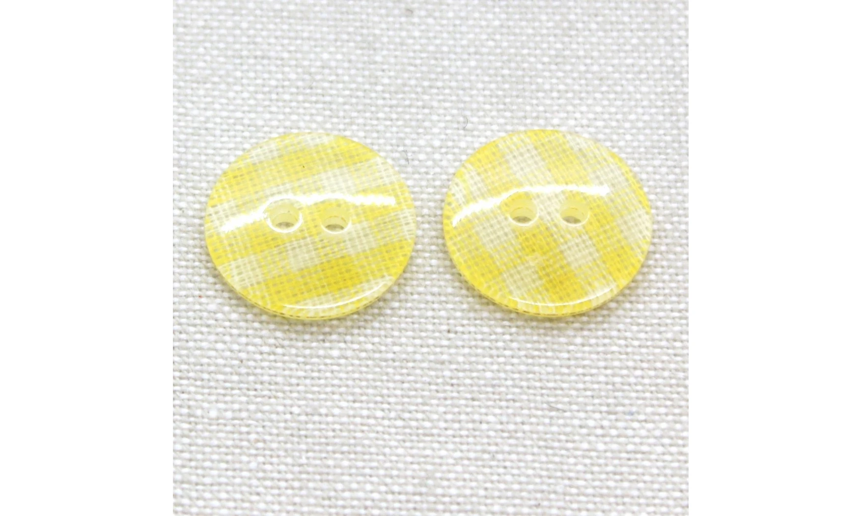 6 boutons / 18MM / Jaune Vichy