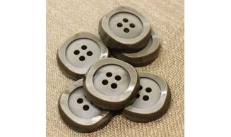 Bouton VINTAGE BRUN KAKI / par 6 / 35MM