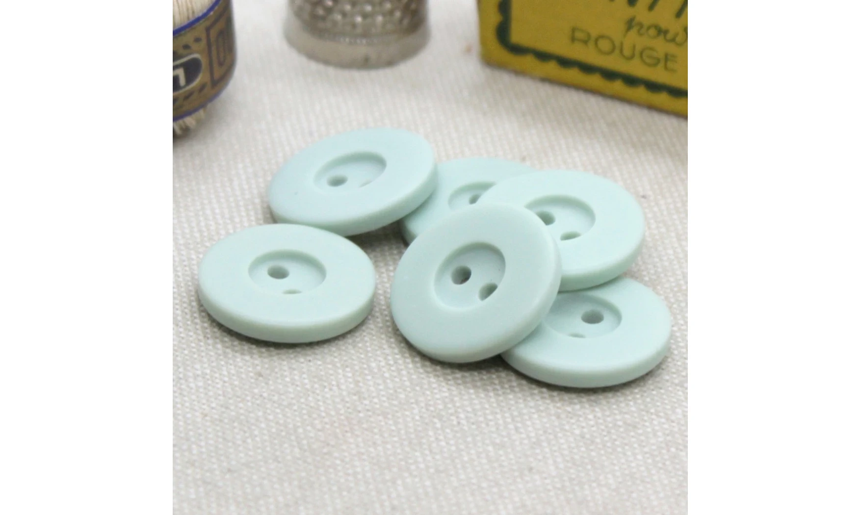 6 boutons / 18MM / Vert d'eau