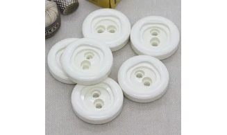 6 boutons / 30MM / Blanc