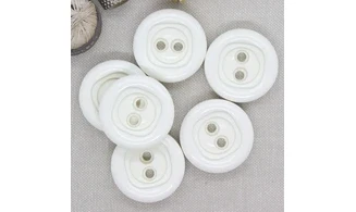 6 boutons / 30MM / Blanc