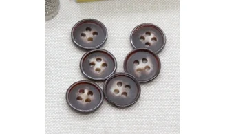 6 boutons / 15MM / Brun dégradé