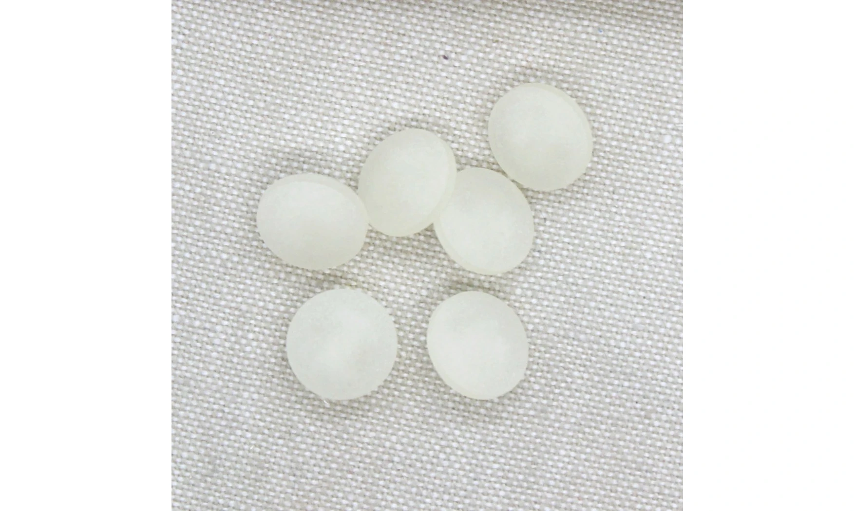 6 Boutons / 12MM / Blanc opaque