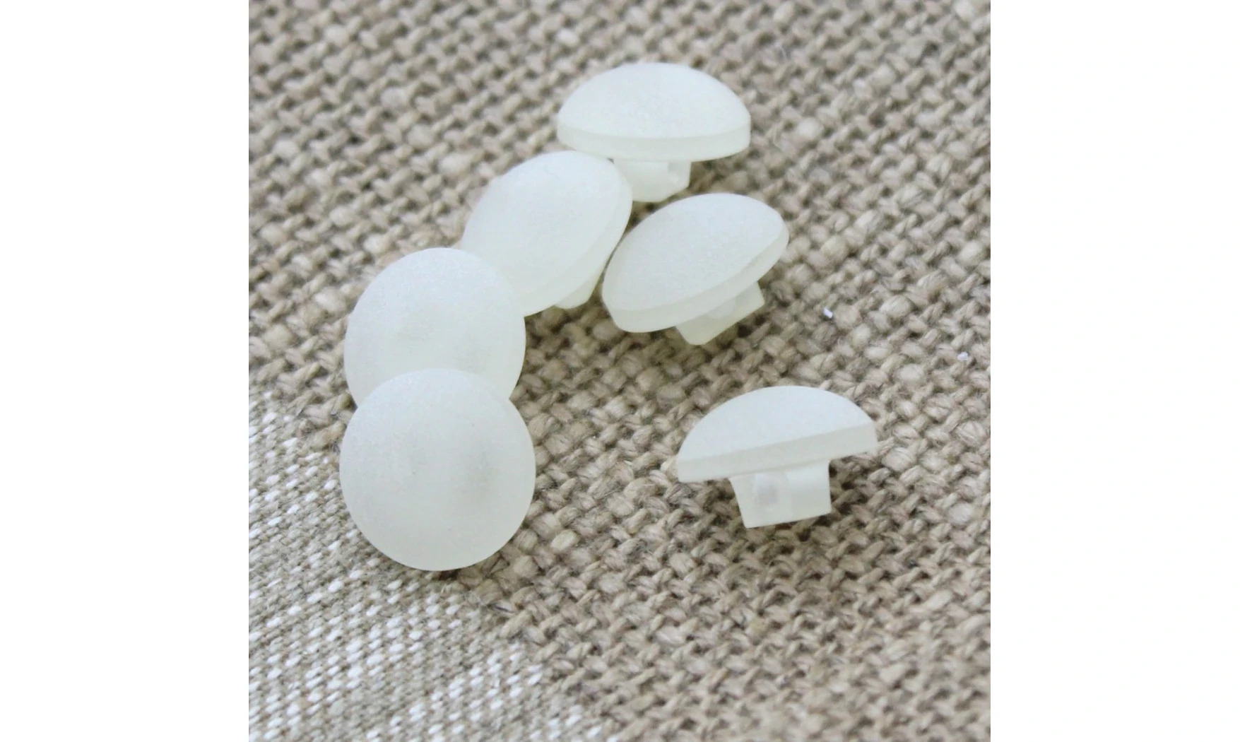 6 Boutons / 12MM / Blanc opaque