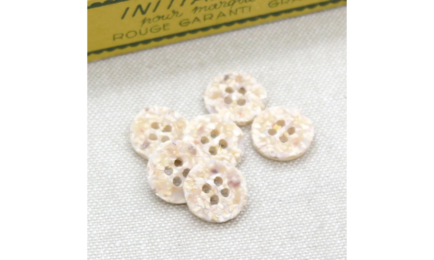 6 boutons / 13MM / Beige "Liège"