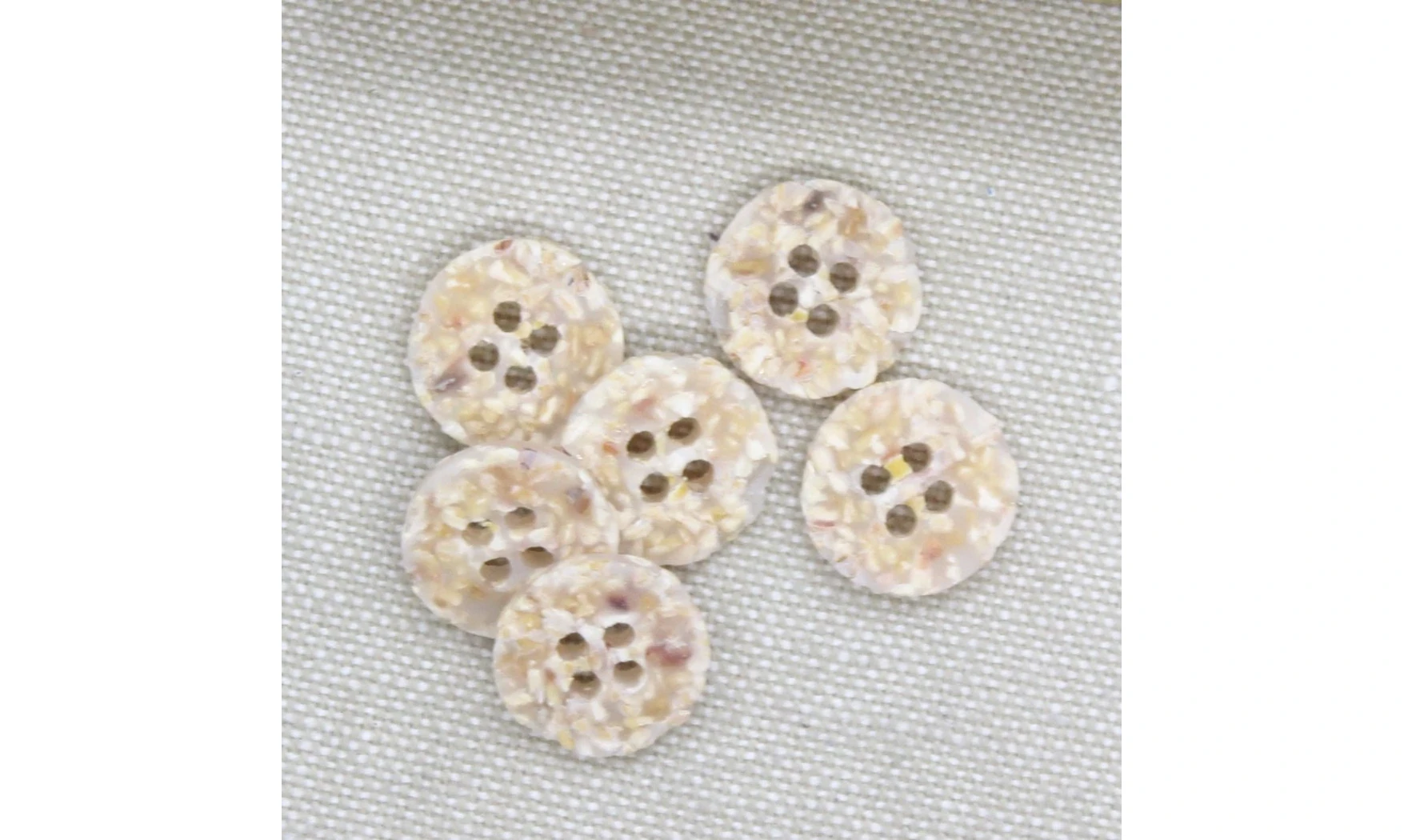 6 boutons / 13MM / Beige "Liège"