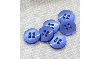 6 boutons / 14MM / Bleu uni