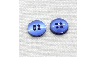 6 boutons / 14MM / Bleu uni