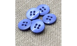 6 boutons / 14MM / Bleu uni