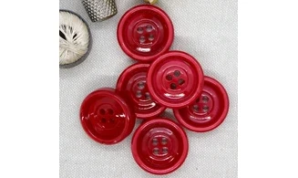 Bouton VINTAGE ROUGE / par 6 / 27MM