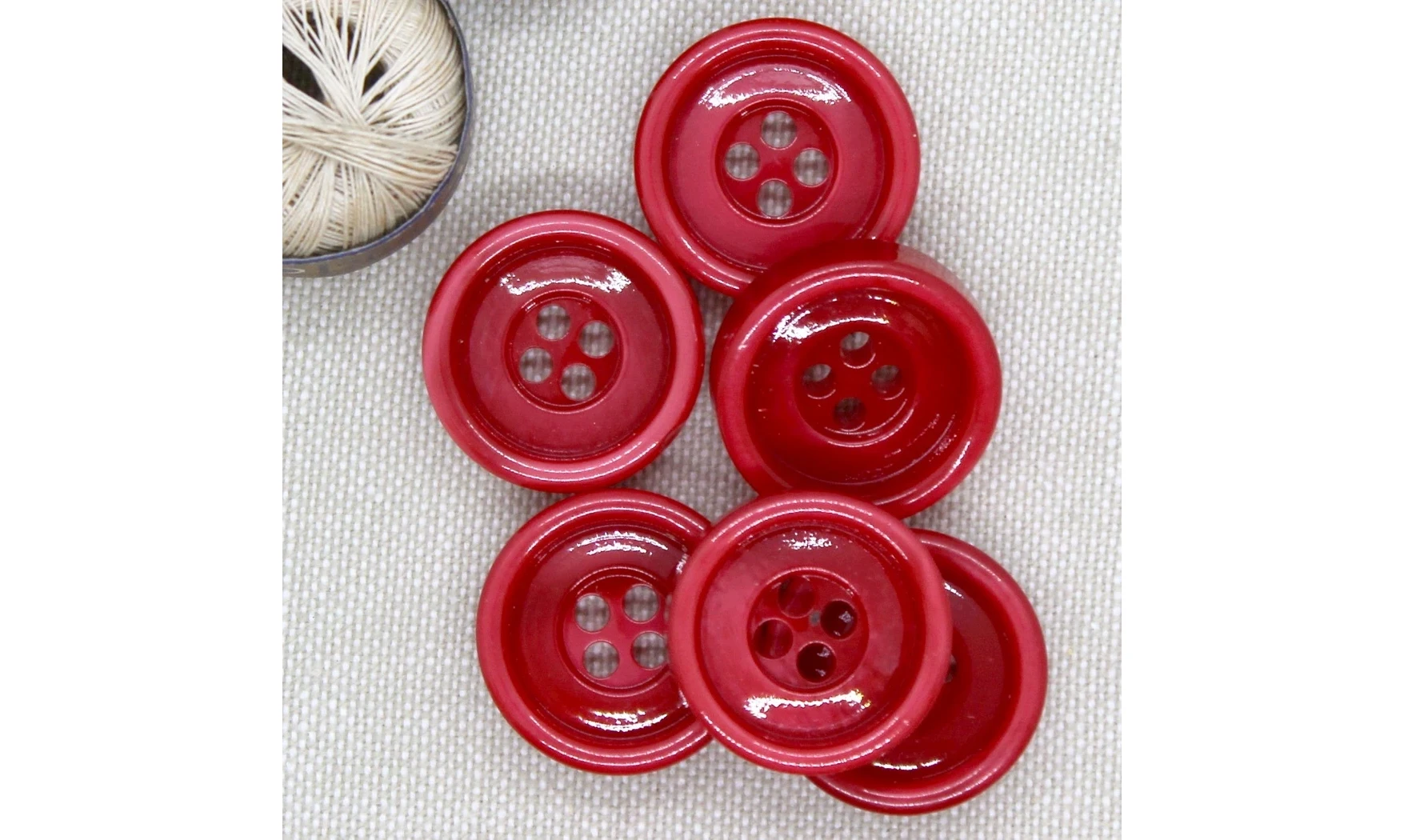 Bouton VINTAGE ROUGE / par 6 / 22MM