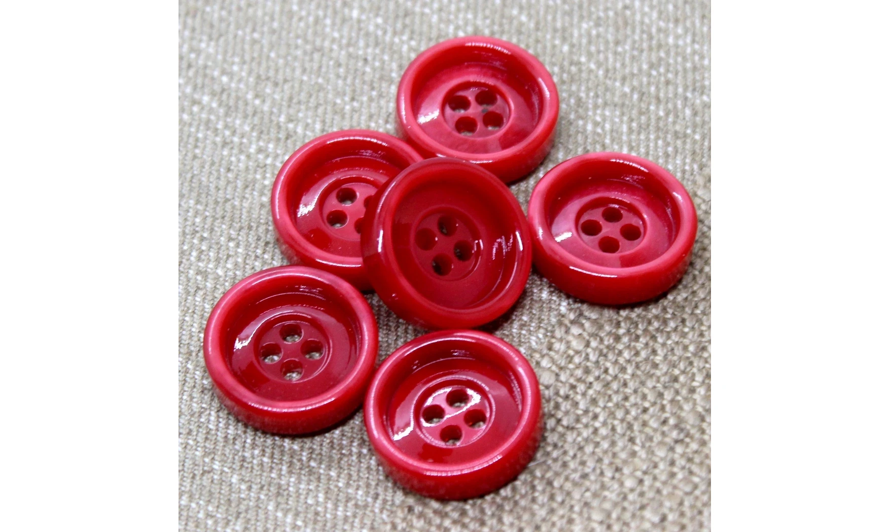 Bouton VINTAGE ROUGE / par 6 / 22MM