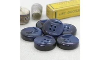 Bouton VINTAGE BLEU / par 6 / 31MM