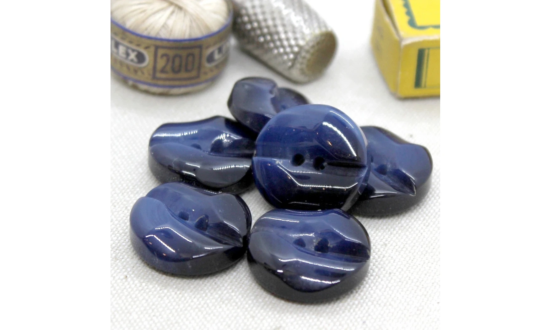 6 boutons / 22MM / Bleu