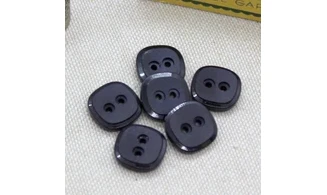 6 Boutons / 13MM / Carré Bleu marine