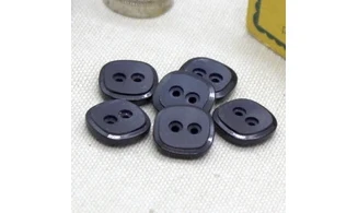 6 Boutons / 13MM / Carré Bleu marine