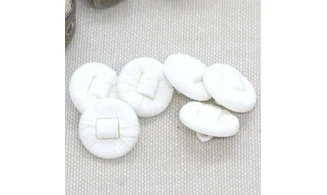 6 boutons / 15MM / Blanc