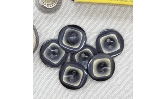 6 boutons / 18MM / Noir et doré