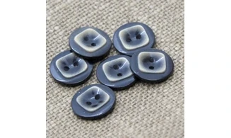 6 boutons / 18MM / Noir et doré