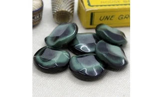 Bouton VINTAGE VERT / par 6 / 22MM