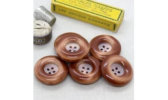 Bouton VINTAGE BRUN / par 6 / 34MM