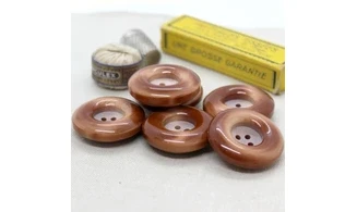 Bouton VINTAGE BRUN / par 6 / 34MM