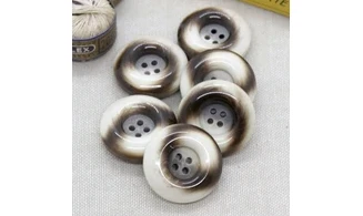 Bouton VINTAGE BRUN / par 6 / 27MM