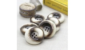 Bouton VINTAGE BRUN / par 6 / 27MM