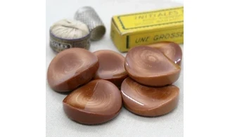 Bouton VINTAGE BRUN / par 6 / 34MM