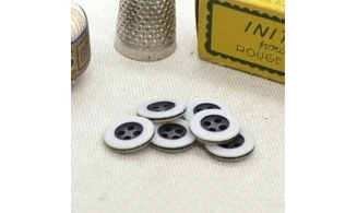 6 boutons / 13MM / Noir et blanc