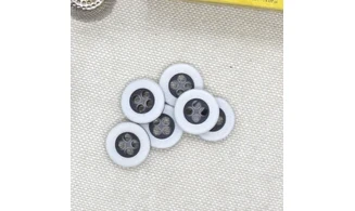 6 boutons / 13MM / Noir et blanc