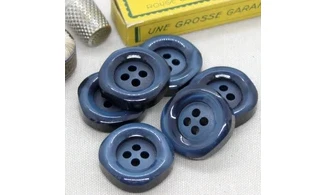 Bouton VINTAGE BLEU / par 6 / 28MM
