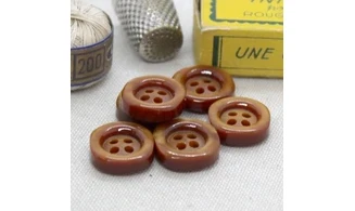 Bouton VINTAGE BRUN / par 6 / 16MM