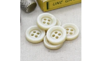 6 boutons / 18MM / Ivoire