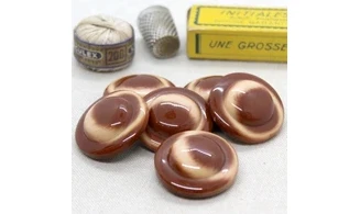 Bouton VINTAGE BRUN / par 6 / 31MM