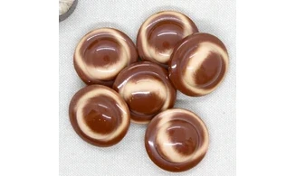 Bouton VINTAGE BRUN / par 6 / 31MM