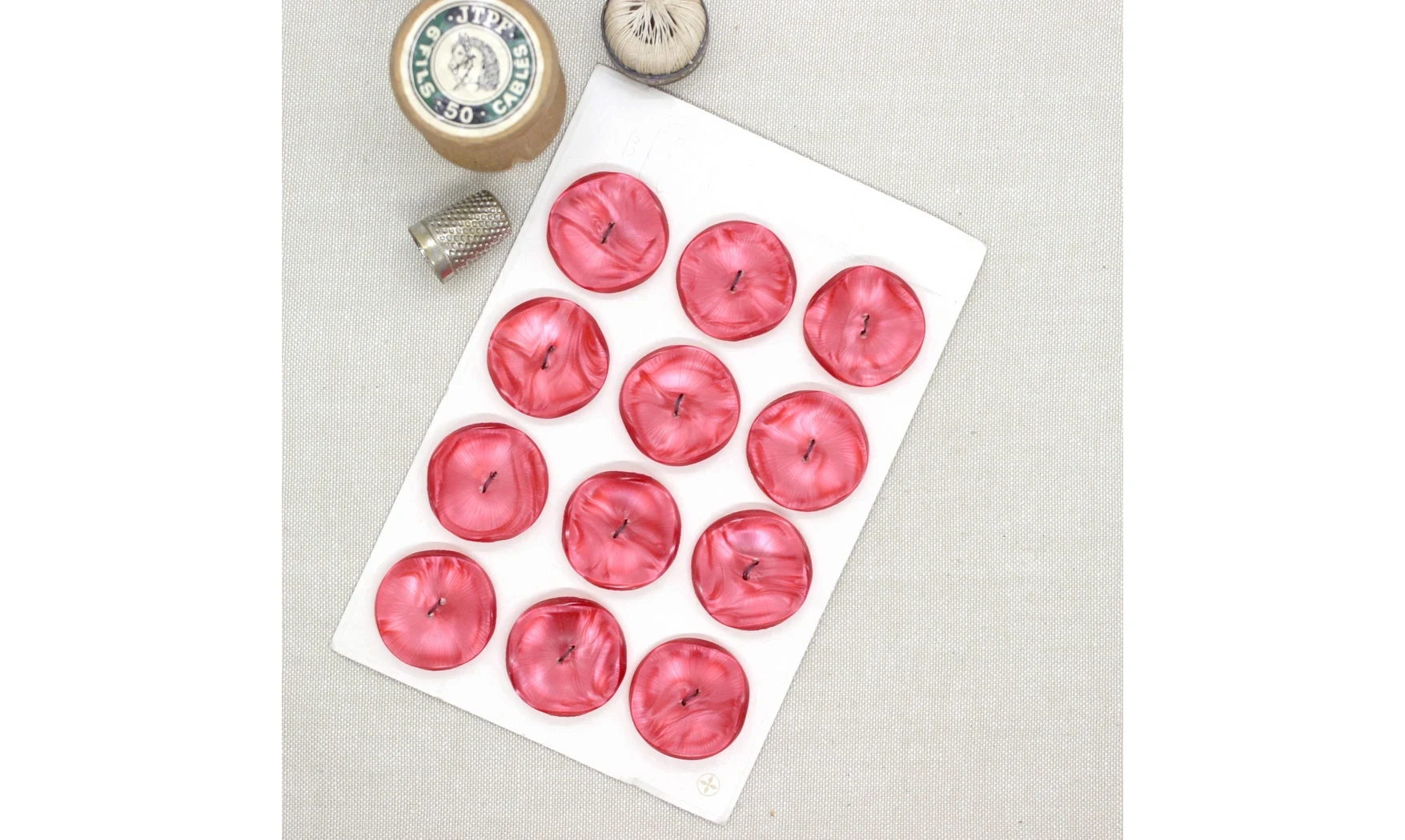 Carte à boutons - Coqueliquots rouges