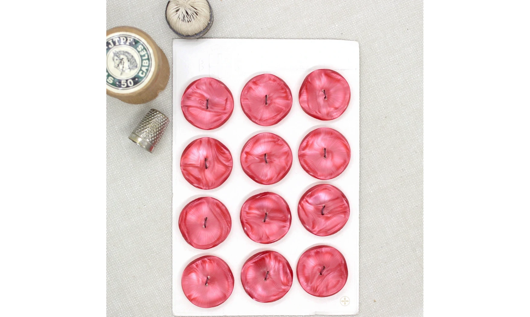 Carte à boutons - Coqueliquots rouges