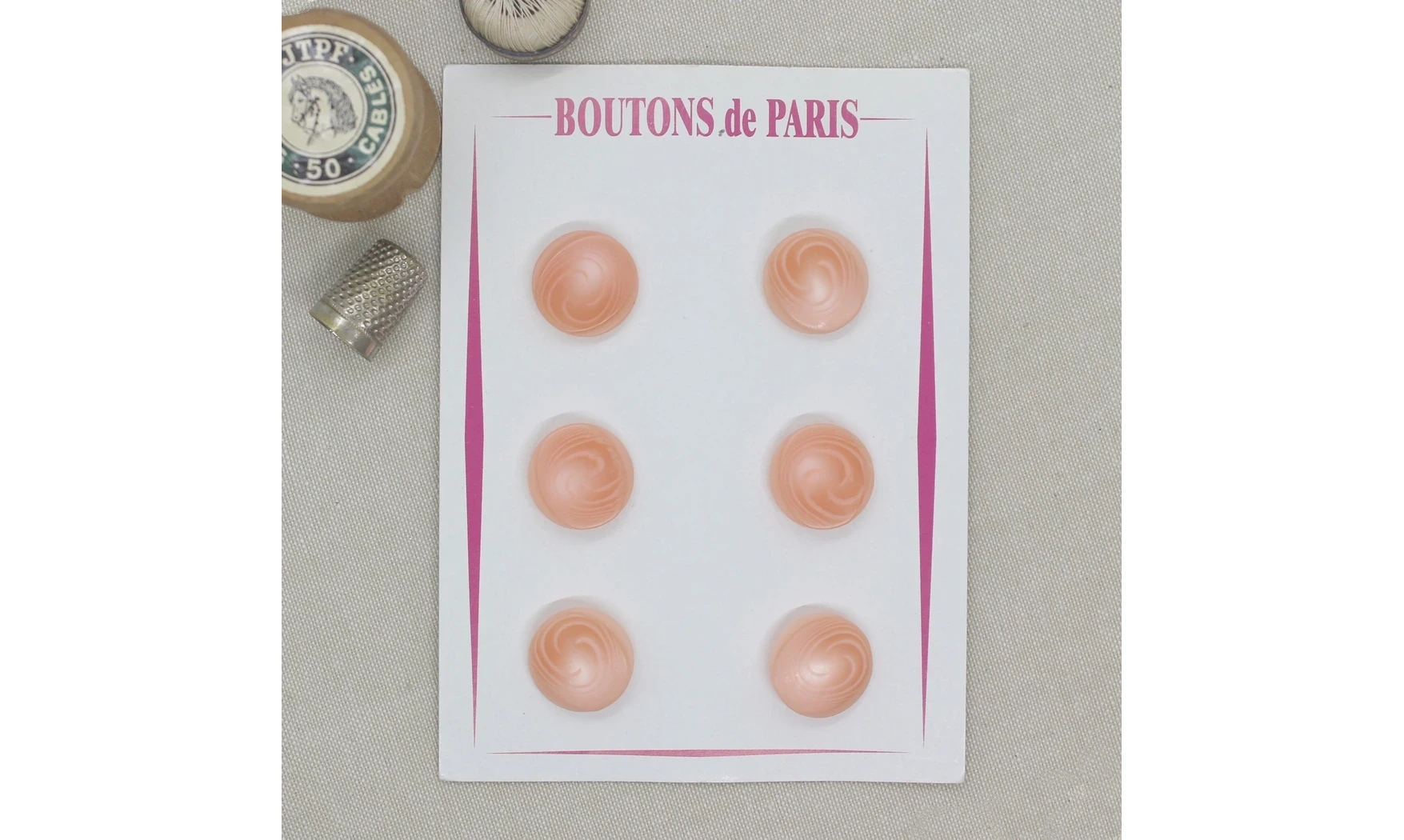 Carte à boutons - Boutons rose