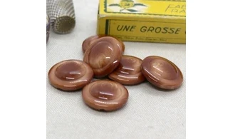 Bouton VINTAGE BRUN / par 6 / 22MM