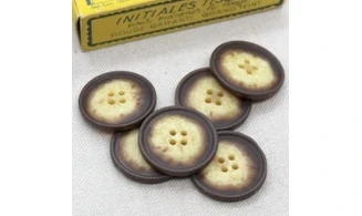 6 boutons / 28MM / Brun "Magma"