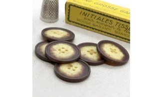 6 boutons / 28MM / Brun "Magma"