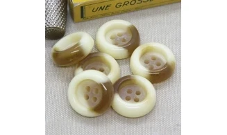 Bouton VINTAGE BRUN / par 6 / 23MM