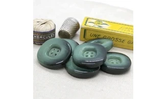 Bouton VINTAGE VERT / par 6 / 30MM