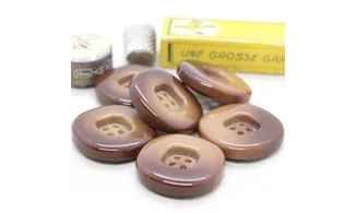 Bouton VINTAGE BRUN / par 6 / 32MM